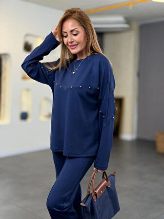 Kadın Inci Detay Modal Kumaş Ikili Takım