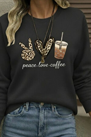 Kadın Uzun Kollu Bisiklet Yaka Kalp Desenli Viskon Iki Iplik Bluz