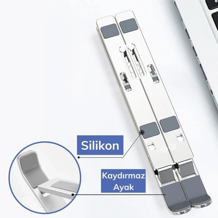 BiiShe® Ayarlanabilir Dizüstü Destek Tabanı Tamamen Katlanabilir Taşınabilir Laptop Yükseltici