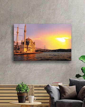 İstanbul Cami Manzara 4mm Dayanıklı Cam Tablo Temperli Cam