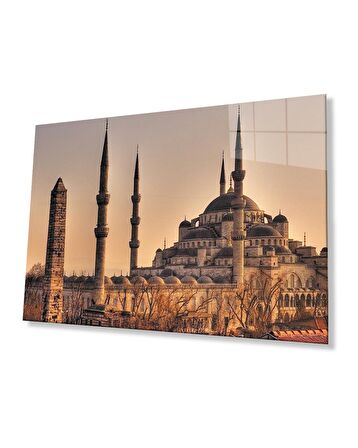 İstanbul Sultan Ahmet Camii Manzara 4mm Dayanıklı Cam Tablo Temperli Cam
