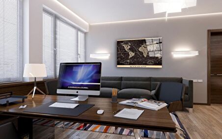 Dünya Haritası 25 Cam Tablo