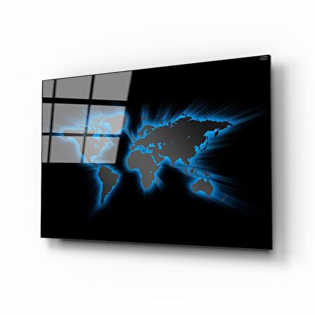 Dünya Haritası 37 Cam Tablo