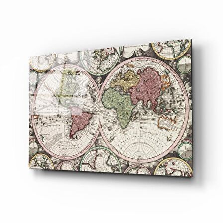 Dünya Haritası 41 Cam Tablo