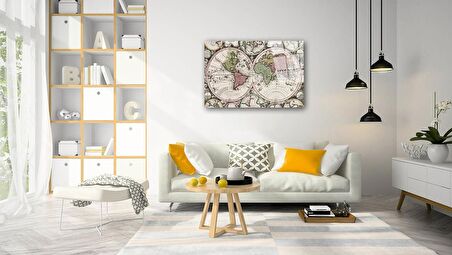 Dünya Haritası 41 Cam Tablo