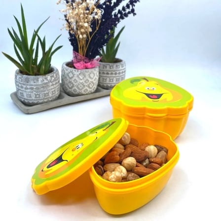 BiiShe® 2'li İç İçe Geçebilen Armut Model Saklama ve Beslenme Kabı Seti (550 ml + 250 ml)
