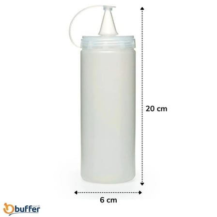BiiShe® Şeffaf Kapaklı Sızdırmaz Yağlık Sosluk Şişesi Plastik Yağdanlık 400 ml AP-9028