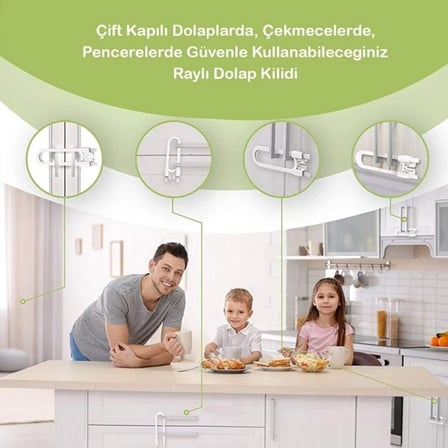 BiiShe® Bebek Çocuk Çekmece ve Dolap Koruma Raylı Güvenlik Sistemi Emniyet Kilidi