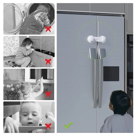 BiiShe® Bebek Çocuk Güvenliği Çekmece ve Dolap İçin Kendiliğinde Yapışkanlı Vidasız Kapak Kilidi