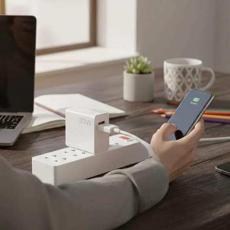 BiiShe® 33W Hızlı Şarj Adaptörü – Type-C Kablolu, USB Çıkışlı, Akıllı Şarj Destekli Duvar Tipi Şarj Cihazı