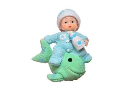 BiiShe® Decotown Hediyelik Sevimli Mavi Bebek Biblo Polyester Süs Eşyası