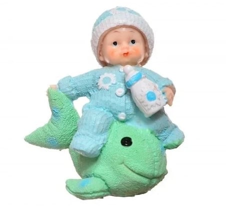 BiiShe® Decotown Hediyelik Sevimli Mavi Bebek Biblo Polyester Süs Eşyası