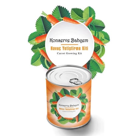 BiiShe® Konserve Bahçem Evde Konservede Havuç Yetiştirme Büyütme Kiti