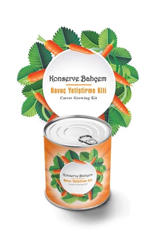 BiiShe® Konserve Bahçem Evde Konservede Havuç Yetiştirme Büyütme Kiti