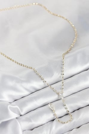Mey İthalat® Pirinç Zirkon Taşlı Gold Renk Kadın Y Kolye