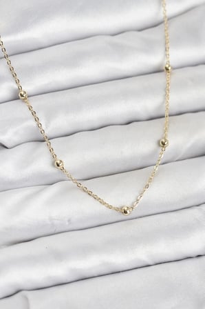 Mey İthalat® CM Gold Renk Top Zincirli Kadın Kolye