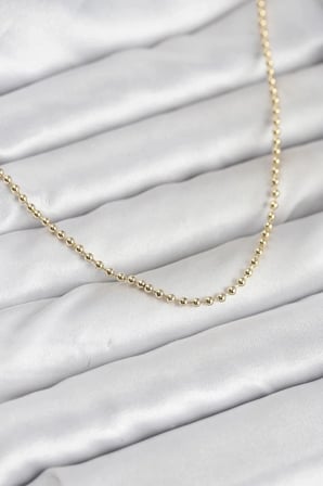 Mey İthalat® CM 14K Gold Renk Top Zincirli Model 60 cm Kadın Kolye