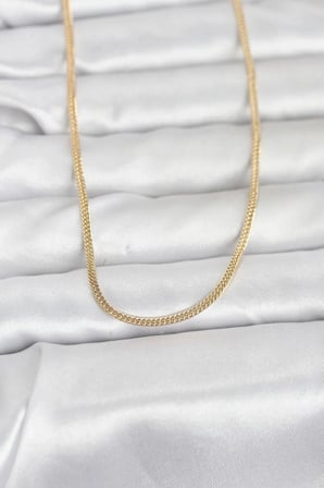 Mey İthalat® CM 14K Gold Renk Dolgun Zincir Model 60 cm Kadın Kolye