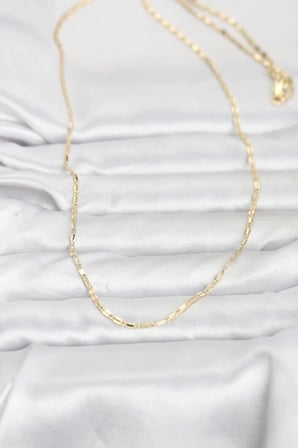 Mey İthalat® CM 14K Gold Renk Lazerli Zincir Model 60 cm Kadın Kolye
