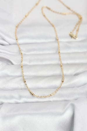 Mey İthalat® CM 14K Gold Renk Bar Zincir Model 60 cm Kadın Kolye