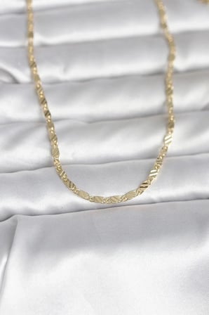 Mey İthalat® CM 14K Gold Renk Çizgi Lazer Model 60 cm Kadın Kolye