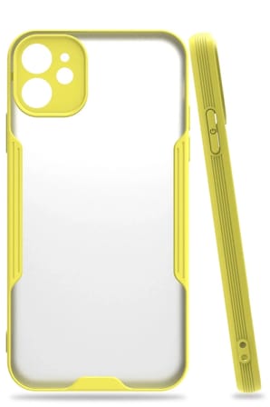 Mey İthalat®  iPhone 11 Kılıf Platin Silikon - Sarı