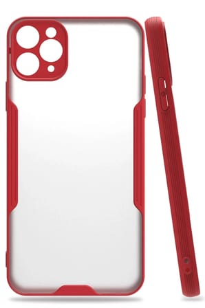 Mey İthalat®  iPhone 11 Pro Kılıf Platin Silikon - Kırmızı