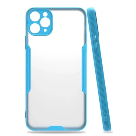 Mey İthalat®  iPhone 11 Pro Max Kılıf Platin Silikon - Mavi