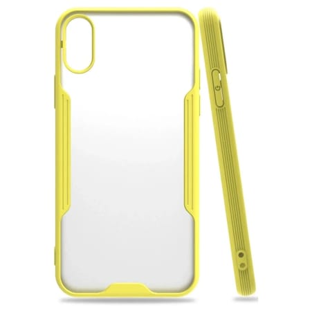 Mey İthalat®  iPhone X Kılıf Platin Silikon - Sarı