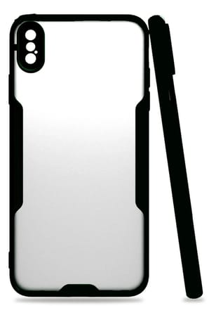 Mey İthalat®  iPhone XS Max Kılıf Platin Silikon - Siyah