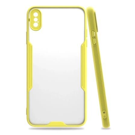 Mey İthalat®  iPhone XS Max Kılıf Platin Silikon - Sarı