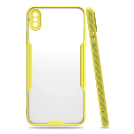 Mey İthalat®  iPhone XS Max Kılıf Platin Silikon - Sarı