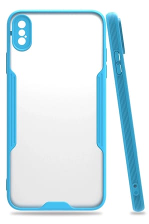 Mey İthalat®  iPhone XS Max Kılıf Platin Silikon - Mavi