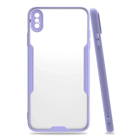 Mey İthalat®  iPhone XS Max Kılıf Platin Silikon - Lila