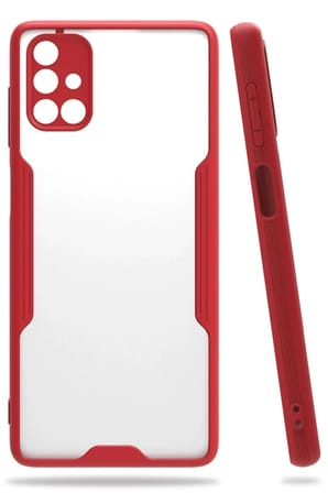 Mey İthalat®  Samsung Galaxy M51 Kılıf Platin Silikon - Kırmızı