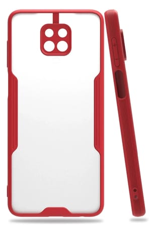 Mey İthalat®   Redmi Note 9S Kılıf Platin Silikon - Kırmızı