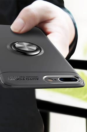 Mey İthalat®  iPhone 7 Plus Kılıf Range Yüzüklü Silikon - Kırmızı