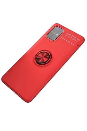 Mey İthalat®  Samsung Galaxy M31S Kılıf Range Yüzüklü Silikon - Kırmızı