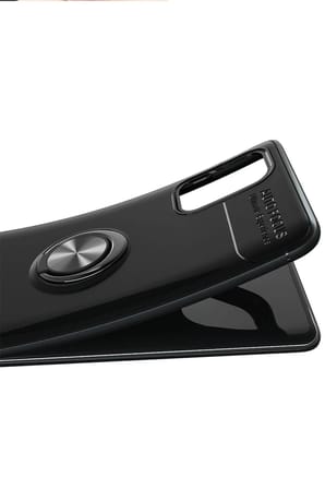 Mey İthalat®  Samsung Galaxy M31S Kılıf Range Yüzüklü Silikon - Kırmızı
