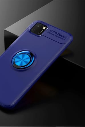 Mey İthalat®  Huawei Y5P Kılıf Range Yüzüklü Silikon - Mavi
