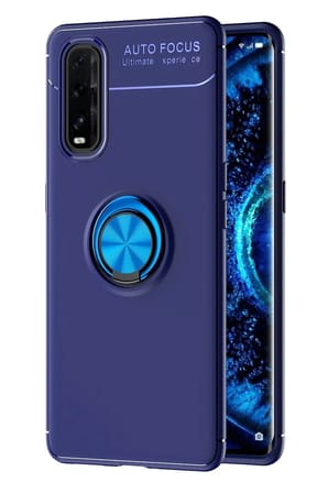 Mey İthalat®   Find X2 Kılıf Range Yüzüklü Silikon - Mavi