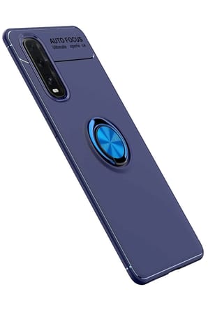 Mey İthalat®   Find X2 Kılıf Range Yüzüklü Silikon - Mavi