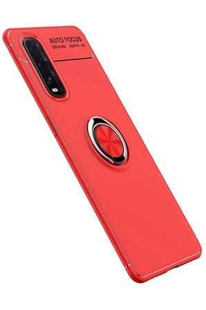 Mey İthalat®   Find X2 Kılıf Range Yüzüklü Silikon - Kırmızı