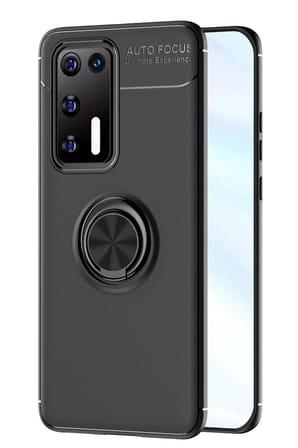 Mey İthalat®  Huawei P40 Kılıf Range Yüzüklü Silikon - Siyah