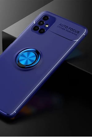 Mey İthalat®  Samsung Galaxy M51 Kılıf Range Yüzüklü Silikon - Mavi