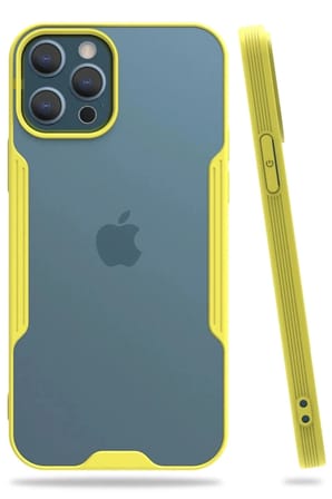 Mey İthalat®  iPhone 12 Pro Max Kılıf Platin Silikon - Sarı