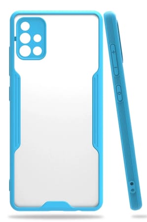 Mey İthalat®  Samsung Galaxy A71 Kılıf Platin Silikon - Mavi
