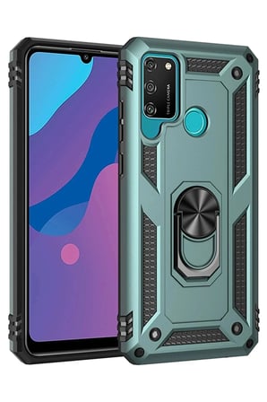 Mey İthalat®  Huawei Y6P Kılıf Sofya Yüzüklü Silikon Kapak - Yeşil