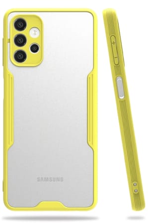 Mey İthalat®  Samsung Galaxy A72 Kılıf Platin Silikon - Sarı