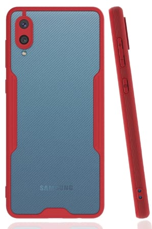Mey İthalat®  Samsung Galaxy A02 Kılıf Platin Silikon - Kırmızı